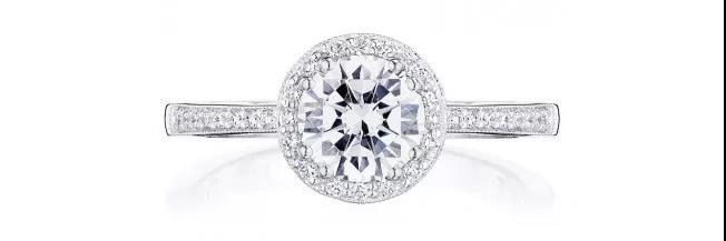 2克拉圆形光环铂金钻