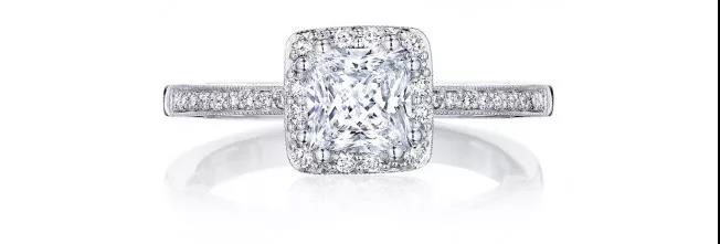 2克拉圆形光环铂金钻