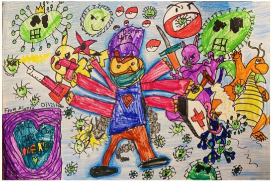 儿童组 第三名:徐梓轩 , 7岁,《守护人类的联盟保卫战》