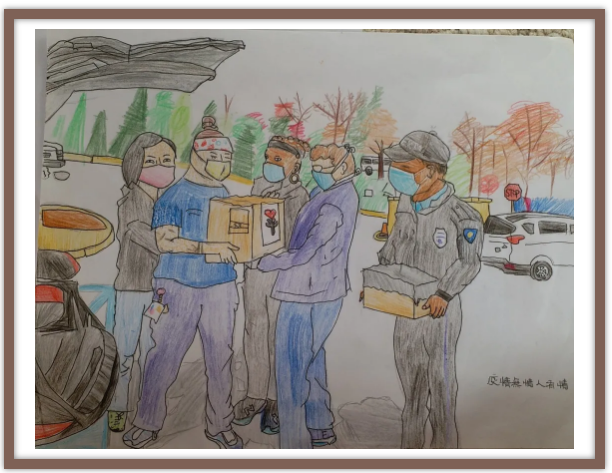 少年组 第一名:唐如菲,12岁,《疫情无情人有情》