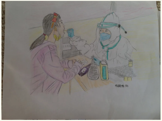 少年组 第二名：唐如菲，12岁，《核酸检测》