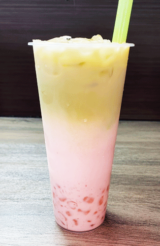 珍珠玫瑰抹茶拿铁