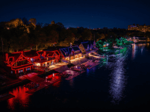 Holiday Lights on Boathouse Row